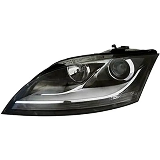 Far stanga AUDI TT 8J3 2006->2014 perioada 2010 2011 2012 2013 2014 cu motor reglaj, argintiu, semnal fumuriu, cu reglaj electric, cu bec H7/H7