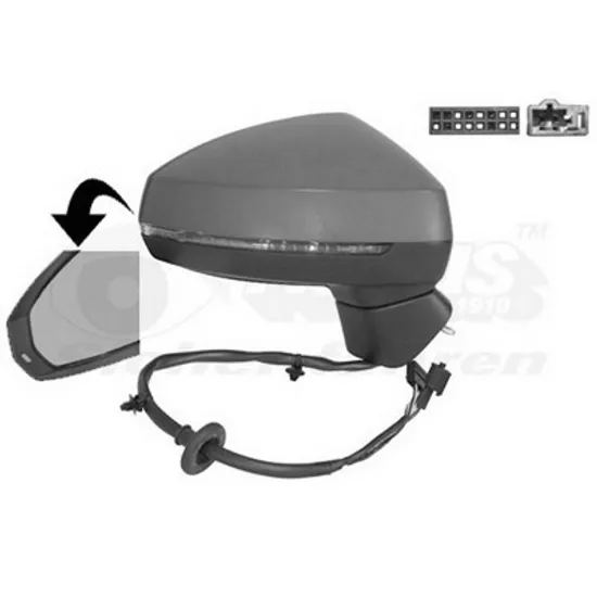 Oglinda AUDI A3 8VS, 8VM SEDAN 2013->2020 Oglinda exterioara electrica incalzire pentru vopsit (cu semnal) dreapta Perioada 2013 2014 2015 2016 2017 2018 2019 2020