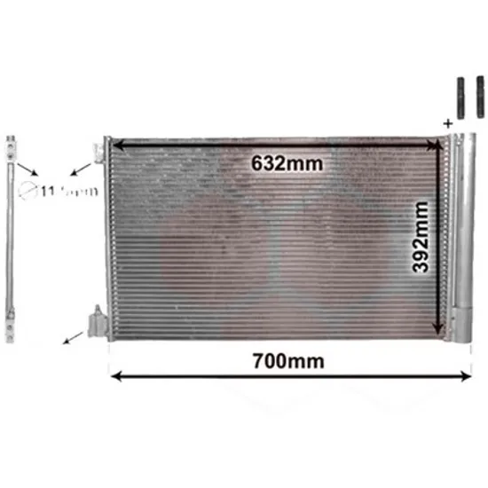 Radiator aer conditionat PEUGEOT 206 1998->2007 pentru 1.4 HDi, perioada 2002 2003 2004 2005 2006 2007