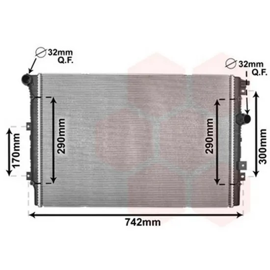 Radiator Motor VW TIGUAN 5N 2007->2018 Radiator apa pentru 1 4 - 2 0TSi - TFSi - 2 0 TDi 65x45 Perioada 2007 2008 2009 2010 2011 2012 2013 2014 2015