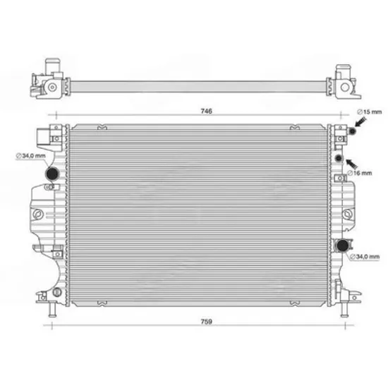 Radiator Motor FORD MONDEO 5 2014-> Radiator apa motor 1.5-2.0 EcoBoost benzina (2.0 TDCI automatic) diesel (670x448x16) (KOYO) Perioada 2014 2015 2016 2017 2018 2019