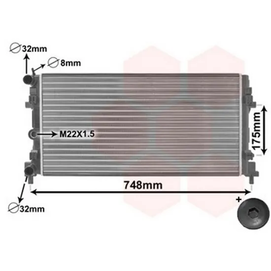 Radiator Motor SKODA RAPID 2011->2019 Radiator apa 1.2-1.6 12/16V - 1.2-1.6 TDi (65x34) (BR) Perioada 2012 2013 2014 2015 2016 2017 2018