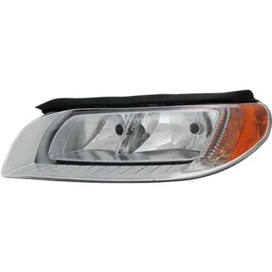 Far stanga VOLVO S80 2 2006->2016, V70 3 2007->2016 perioada 2010 2011 2012 2013 2014 2015 pana la an de fabricatie 04/2013, cu motor reglaj, argintiu, semnal galben, cu reglaj electric, cu bec H7, cu bec H9