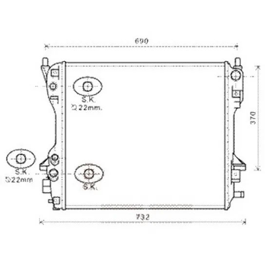 Radiator apa JAGUAR XJ X351 2009-> pentru 2.0 Ti4, perioada 2012 2013 2014 2015 2016 2017