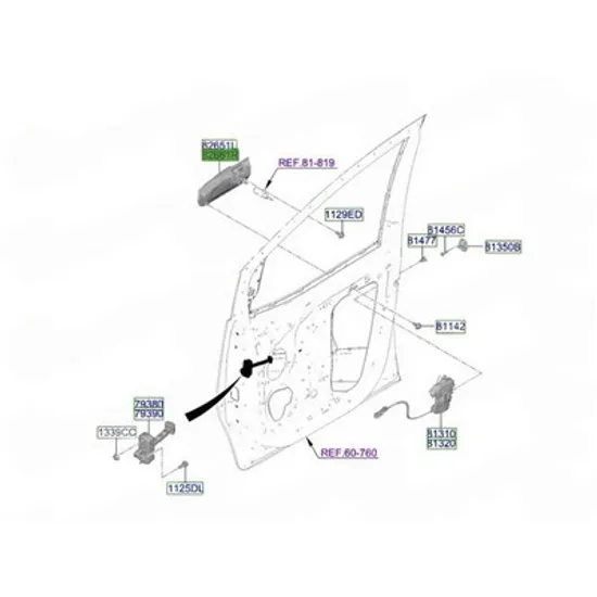 Maner Usa HYUNDAI STARIA 2025-> Maner usa exterior fata (O) DREAPTA Perioada 2025