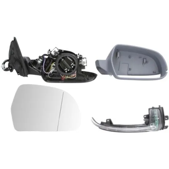 Oglinda exterioara dreapta AUDI A4 Allroad B8 2009->2016 perioada 2011 2012 2013 2014 2015 2016 fara lampa semnalizare, cu semnal, numar pini 16, cu senzor banda, pentru vehicule cu sistem de asistenta rulare, cu incalzire, cu memorie Opacizare automata, rabatare electrica,