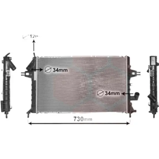Radiator apa OPEL ASTRA G 1998->2009 pentru 1.7 DTI 16V, perioada 2000 2001 2002 2003 2004 2005