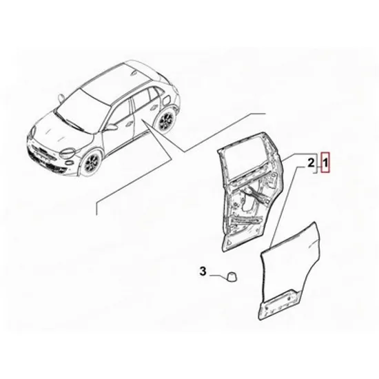 Usa spate FIAT 600 2023-> Usa spate (O) STANGA Perioada 2023 2024 2025
