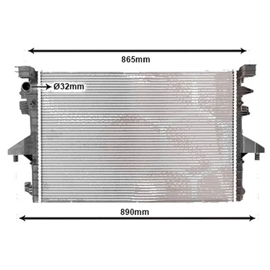Radiator apa VW CARAVELLE 5 2003->2015 pentru 2.0 CNG, perioada 2006 2007 2008 2009 2010 2011 2012 2013 2014 2015