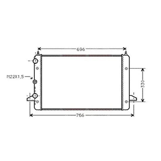 Radiator apa FORD GALAXY 1995->2006 pentru 2.3 16V, perioada 1997 1998 1999 2000 2001 2002 2003 2004 2005 2006