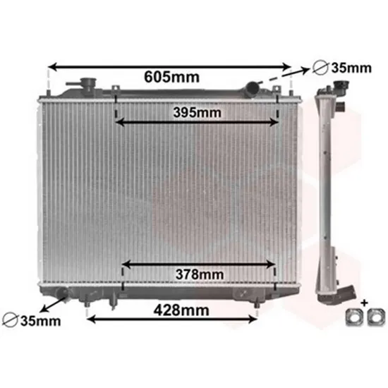 Radiator Motor FORD RANGER 2011-> Radiator apa pentru 2,5i 16V (60.9x66.4) CV manuala/automata Perioada 2011 2012 2013 2014 2015 2016 2017