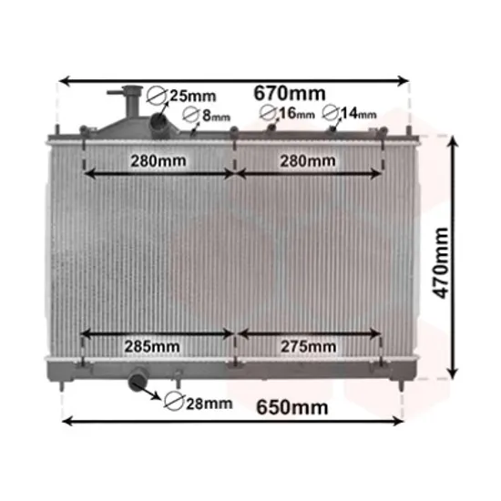 Radiator apa MITSUBISHI OUTLANDER 3 2012->2020 pentru 2.2 Di-D 4WD, perioada 2012 2013 2014 2015 2016 2017