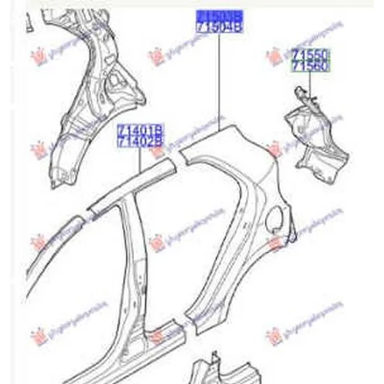 Aripa Spate KIA PICANTO 2011->2017 Aripa spate 5 usi stanga, Perioada 2011 2012 2013 2014 2015 2016 2017