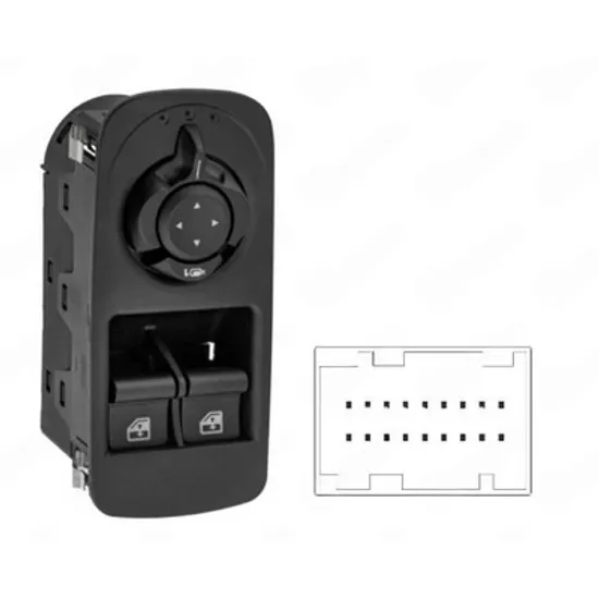 Buton oglinda ALFA ROMEO MITO 2008->2018 Panou butoane oglinzi rabatabile fata (dublu) (18pin) STANGA Perioada 2008 2009 2010 2011 2012 2013 2014 2015 2016 2017 2018