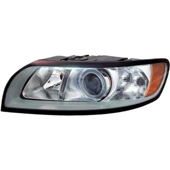 Far stanga VOLVO S40 2 2004->2012 perioada 2010 2011 2012 cu motor reglaj, semnal galben, cu reglaj electric, cu bec H7, cu bec H9