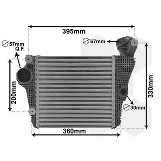 Intercooler PORSCHE MACAN 2014-> Radiator intercooler benzina 3.0-3.6 285x279x62 dreapta Perioada 2014 2015 2016 2017 2018 2019 2020