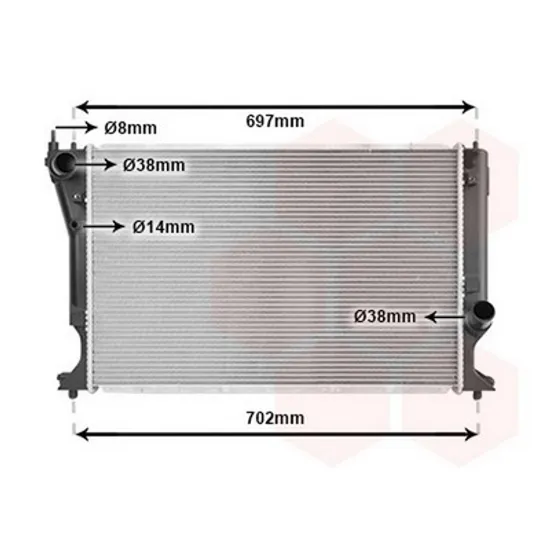 Radiator Aer Conditionat TOYOTA AVENSIS T25 2003->2008 Radiator aer conditionat 2,0 - 2 - 2D4D 2006->2008 6, 3x41,3 2 tevi Perioada 2006 2007 2008 2009