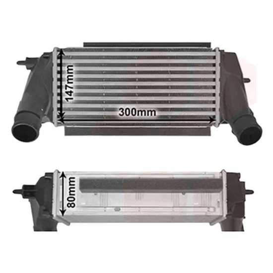 Intercooler FORD ECOSPORT 2012->, B-MAX 2012->, TOURNEO COURIER 2014->, TRANSIT COURIER 2014->, FIESTA 5 JH 2008->2017 pentru 1.0 EcoBoost, perioada 2012 2013 2014 2015 2016 2017 2018 2019 2020 2021