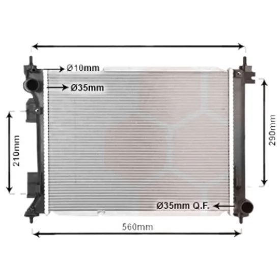 Radiator apa KIA STONIC 2017-> 1.0 T-GDi 74KW 101CP , pentru motor G3LC perioada 2018 2019,2020,2021,2022 2023