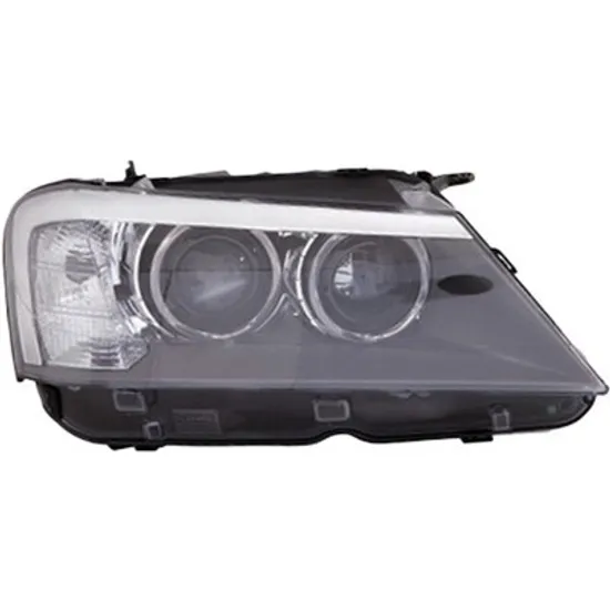 Far dreapta BMW X3 F25 2010->2017 perioada 2011 2012 cu motor reglaj, fara unitate de control Xenon, Bi-Xenon, semnal alb, cu reglaj distanta iluminare automat, adaptiv, cu bec D1S tub descarcare gaze