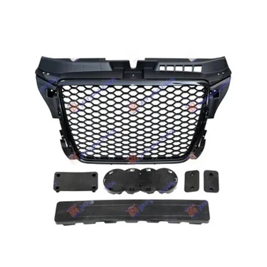 Grila Radiator AUDI A3 8P1 2003->2012 Grila radiator (RS LOOK) neagra 2010->, Perioada 2010 2011 2012