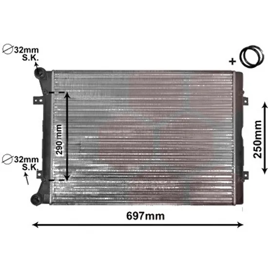 Radiator apa FORD GALAXY 1995->2006 1.9 TDI 110KW 150CP , pentru motor BTB perioada 2005 2006