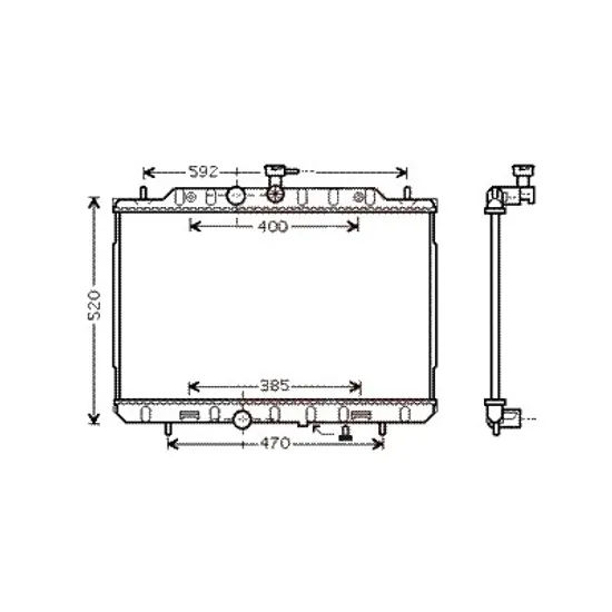 Radiator apa NISSAN X-TRAIL T31 2007->2014 pentru 2.0 FWD, perioada 2007 2008 2009 2010 2011 2012 2013