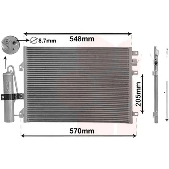 Radiator aer conditionat RENAULT CLIO 2 1998->2012 1.4 16V 70KW 95CP , pentru motor K4J 712, K4J 713 perioada 1999 2000,2001,2002,2003 2004