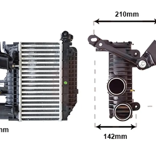 Intercooler TOYOTA AVENSIS T25 2003->2008 2.0 D-4D 85KW 116CP , pentru motor 1CD-FTV perioada 2003 2004,2005,2006,2007 2008
