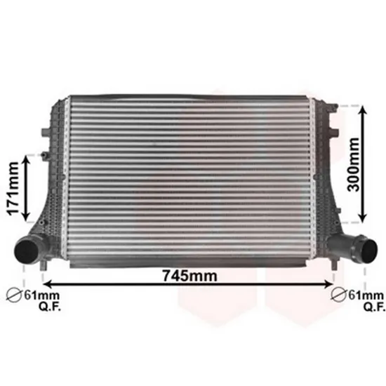 Intercooler VW JETTA 5 2005->2010 Radiator intercooler 2 0TDi 615x398x32 CJAA 138PS Perioada 2005 2006 2007 2008 2009 2010