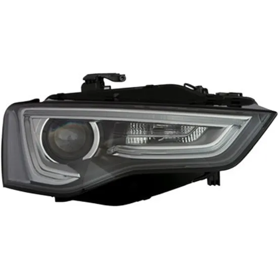 Far dreapta AUDI A5 8T3 2007->2017 perioada 2010 2011 2012 2013 2014 2015 2016 2017 de la an de fabricatie 2012, cu motor reglaj, fara unitate de control Xenon, fara unitate comanda LED pentru lumini de pozitie, Bi-Xenon, semnal alb, cu reglaj distanta iluminare automat, cu daylight, pentru cod oe 8T0 941 044 C cu bec D3S Lampa descarcare gaze