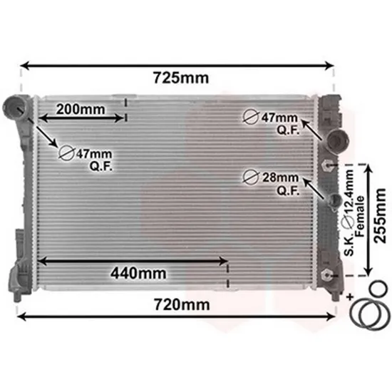 Radiator Motor MERCEDES C-CLASS W204 2007->2014 Radiator 1,8-2,5-3,0i16V 24V 6 64x43 cv automata Perioada 2007 2008 2009 2010 2011 2012 2013 2014