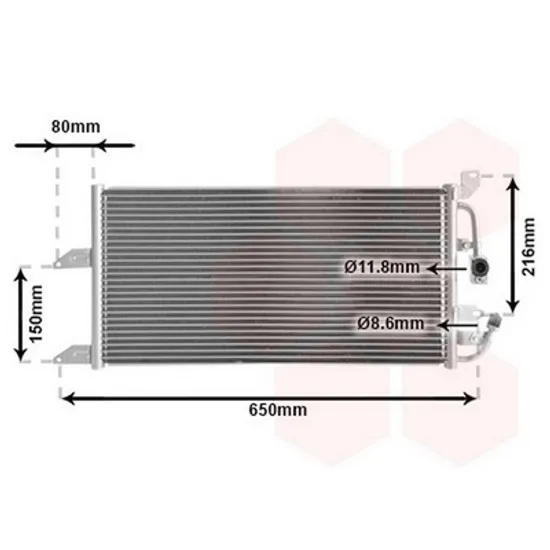 Radiator Aer Conditionat LANCIA Y 1995->2003 Radiator aer conditionat 97 - 1.1 - 1.2i8V (52x28x3,4) Perioada 1995 1996 1997 1998 1999 2000 2001 2002 2003