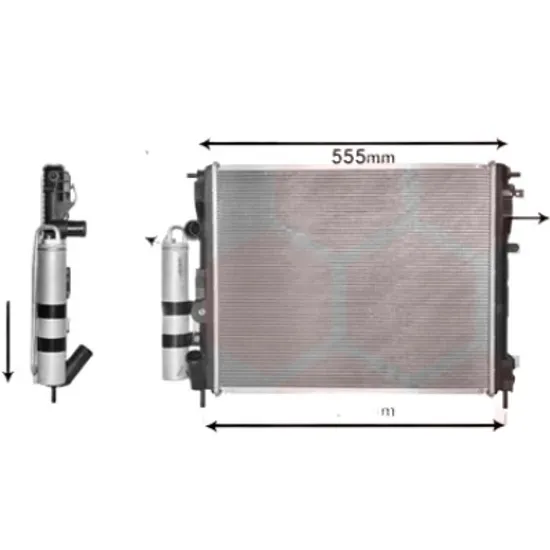 Radiator apa RENAULT SYMBOL 2 2008->2013, CLIO 2 1998->2012 pentru 1.2 16V, perioada 2001 2002 2003 2004 2005 2006 2007 2008 2009 2010 2011 2012 2013 2014 2015 2016