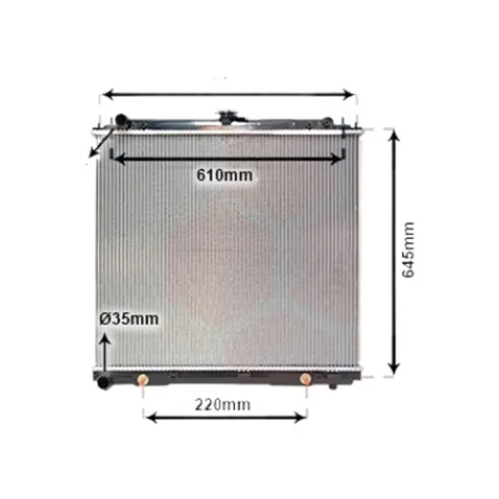 Radiator apa NISSAN NAVARA PICKUP D22 2008-> pentru 2.5 dCi 4x4, perioada 2008 2009 2010 2011 2012 2013