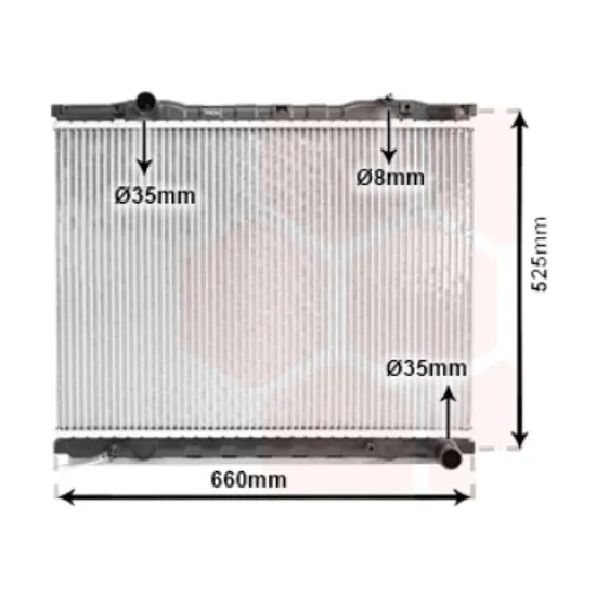 Radiator apa KIA SORENTO 1 2002->2009 pentru 2.5 CRDi, 2.5 CRDi tractiune integrala, perioada 2006 2007 2008 2009 2010 2011