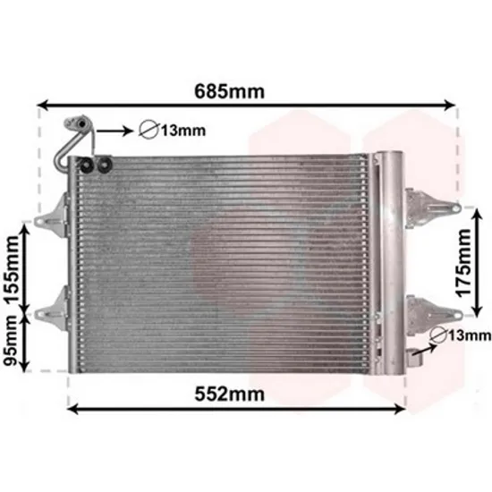 Radiator Aer Conditionat VW POLO 9N 2001->2012 Radiator aer conditionat benzina/diesel 47x36.2x1.6 Perioada 2001 2002 2003 2004 2005 2006 2007 2008