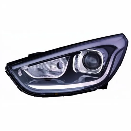 Faruri HYUNDAI ix35 / TUCSON 2009-> Far reglaj electric cu Daylight LED (cu ornament cromat) (E) (DEPO) DREAPTA Perioada 2009 2010 2011 2012 2013 2014