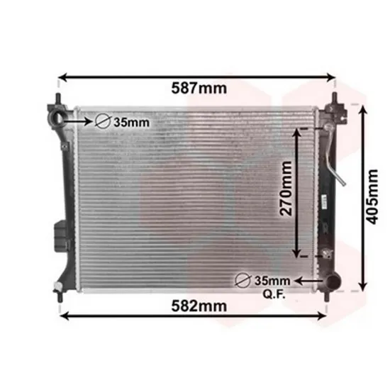 Radiator Motor HYUNDAI i20 2008->2015 Radiator apa 1.2-1.4-1.6i cv automata benzina 500x380 Perioada 2008 2009 2010 2011 2012