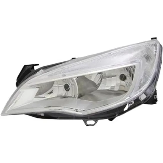 Far stanga OPEL ASTRA J 2009->2015 perioada 2010 2011 2012 2013 2014 2015 pana la an de fabricatie 2013, cu motor reglaj, cromat, semnal transparent, cu reglaj electric, cu lumina de zi, cu bec H7/H7