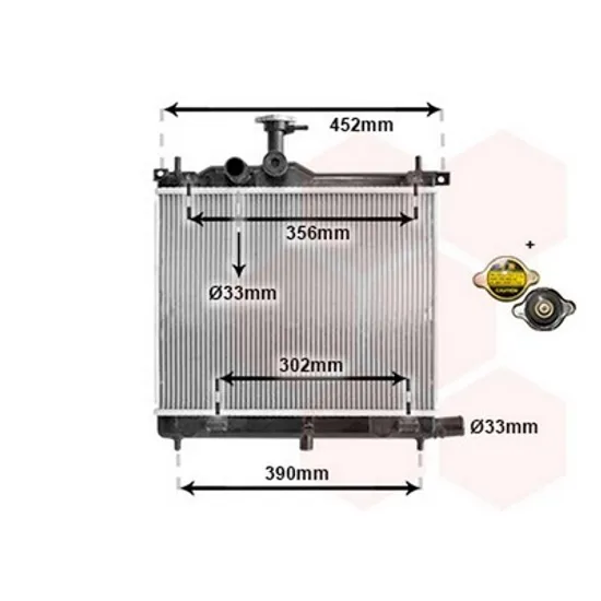 Radiator Motor HYUNDAI i10 2007->2013 Radiator apa pentru 1,2i - 16V (44.5x35) CV manuala Perioada 2007 2008 2009 2010 2011 2012 2013