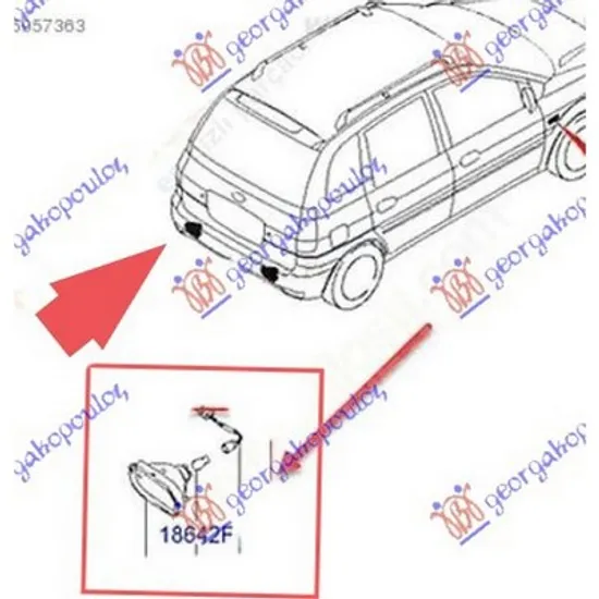 Stop Ceata Spate HYUNDAI MATRIX 2001-> Lampa ceata stanga in bara spate (2008-) Perioada 2008 2009 2010