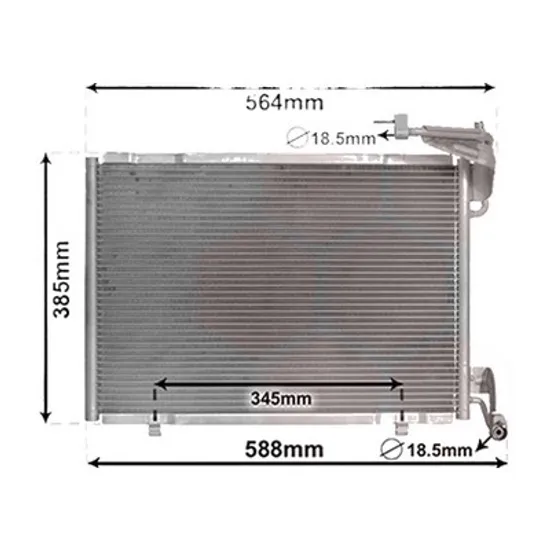 Radiator aer conditionat RENAULT KANGOO 1997->2007 pentru D 55 1.9 , perioada 1997 1998 1999 2000 2001 2002