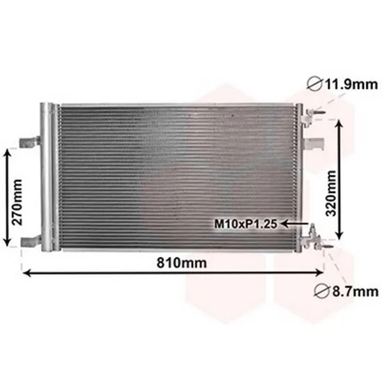 Radiator Aer Conditionat OPEL INSIGNIA A 2008->2017 Radiator aer conditionat 1.4-1.6TURBO-1.7-2.0CDTi 63,5x39,5 Perioada 2008 2009 2010 2011 2012 2013 2014 2015 2016 2017