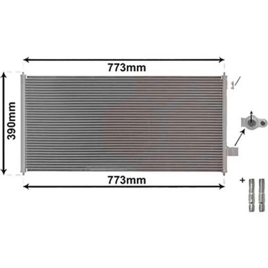 Radiator aer conditionat MERCEDES V-CLASS VIANO W639 2010-> CDI 3.0 150KW 204CP , pentru motor OM 642.990 perioada 2006 2007,2008,2009,2010 2011