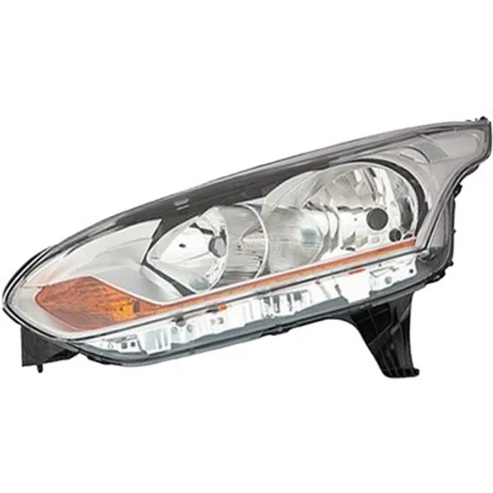 Far stanga FORD TOURNEO CONNECT 2013->2022 perioada 2013 2014 2015 2016 2017 2018 pana la an de fabricatie 2015, cu motor reglaj, semnal galben, cu reglaj electric, cu lumina de zi, cu bec H15, cu bec H7
