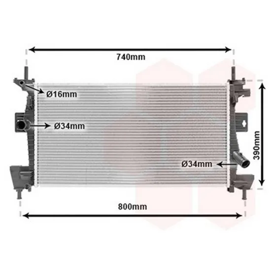 Radiator Motor FORD FOCUS 3 2010->2019 Radiator apa pentru 1,6i - 16V TI cu/fara aer conditionat (67x37x16) Perioada 2011 2012 2013 2014 2015 2016 2017 2018