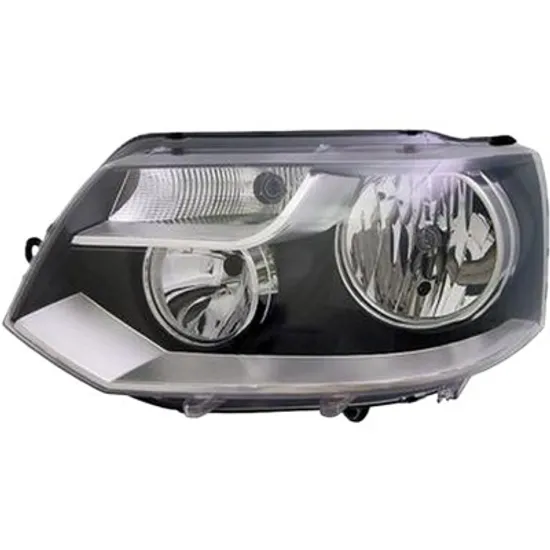 Far stanga VW TRANSPORTER T5 2003->2015 perioada 2003 2004 2005 2006 2007 2008 2009 2010 2011 2012 2013 2014 2015 de la an de fabricatie 10/2009, cu motor reglaj, semnal transparent, cu reglaj electric, cu lumina de zi, cu bec H15, cu bec H7