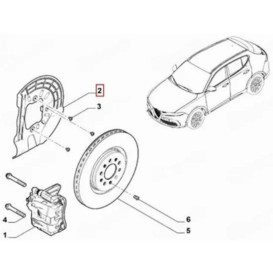 Protectie disc ALFA ROMEO TONALE 2022-> Protectie disc frana fata (O) STANGA Perioada 2022 2023 2024 2025