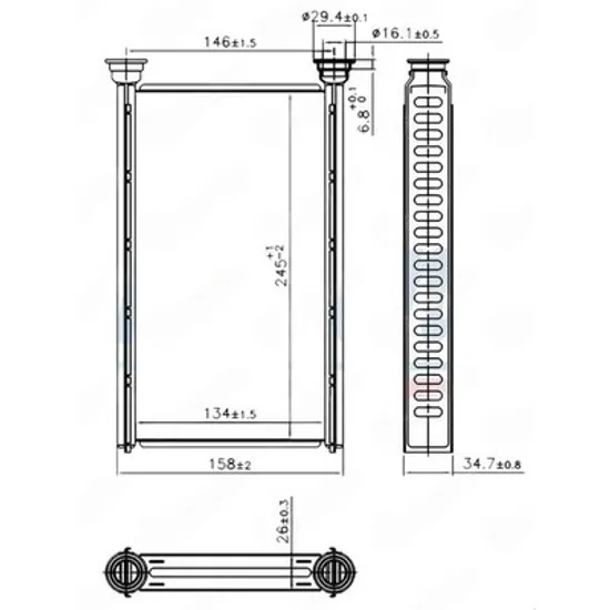 Radiator Incalzire MERCEDES C-CLASS Coupe C205 2015-> Calorifer (135x245x26) Perioada 2015 2016 2017 2018 2019 2020